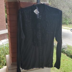 Black Long Sleeve Button-Up Shirt